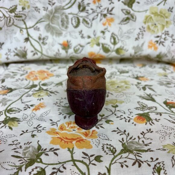 Vintage 1990s Clay Resin Brown Womens Victorian Shoe Sculpture Figurine Weight - Picture 4 of 6